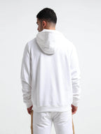Signature Flag Rougen Platted Interlock White Hoodie Mens