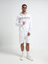 Signature Flag Rougen Platted Interlock White Hoodie Mens