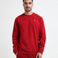 Logo Emblem Rougen Lycra Loop Knit Dark Red Sweatshirt