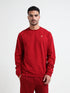 Logo Emblem Rougen Lycra Loop Knit Dark Red Sweatshirt