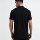 Supima Cotton Lycra Tonal Shoulder Black Polo Tshirts