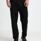 Contrast Cut & Sew Loop Knit Mens Black Track Pants