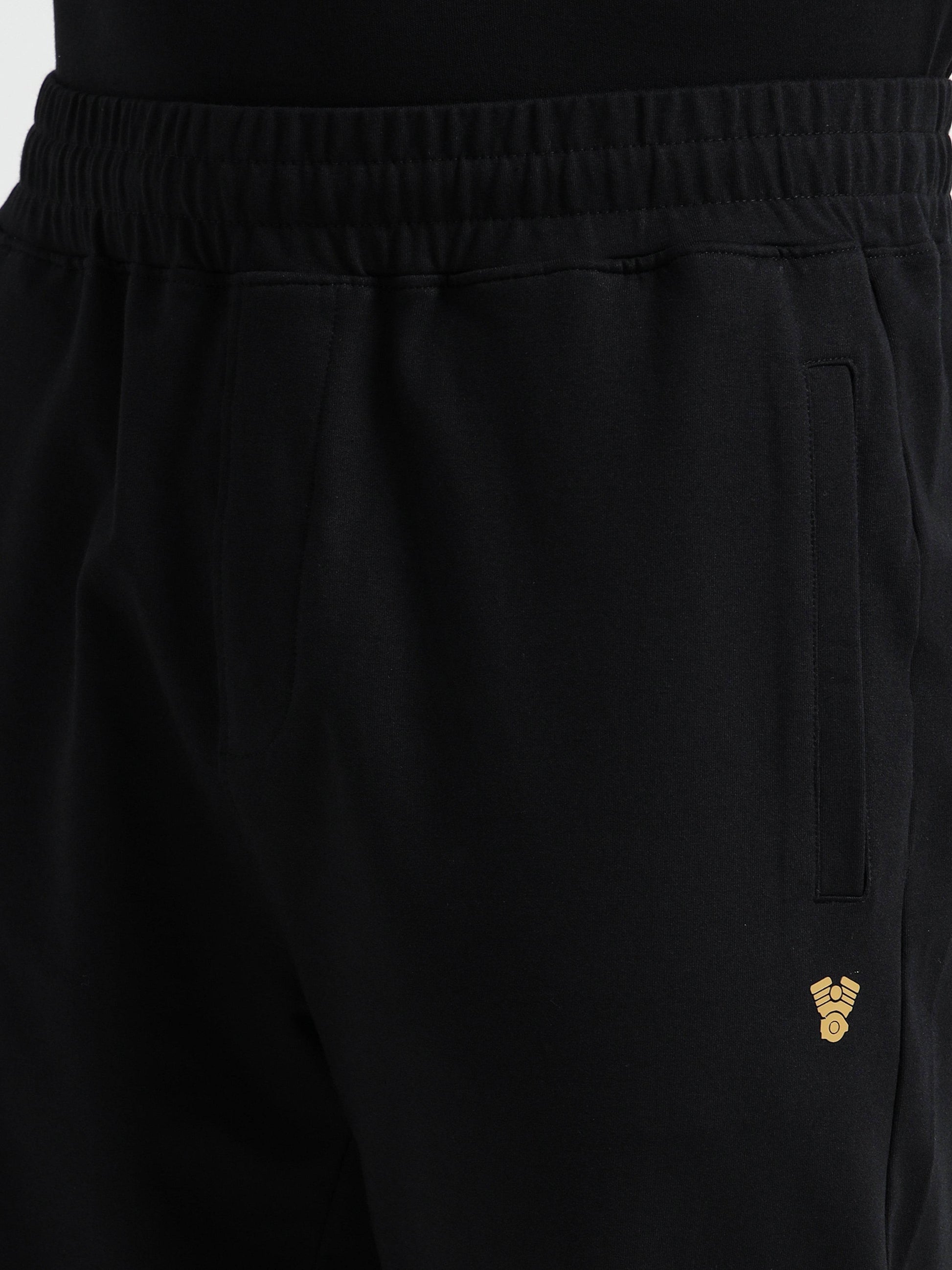 Rougen Lycra Men Black Joggers
