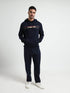 Contrast Cut & Sew Loop Knit Navy Blue Track Pants