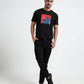 Supima Cotton Lycra Digital Flock Black Print Tee
