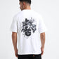 Oversize HD White Front Back Print T Shirt for Men