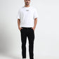 Oversize HD White Front Back Print T Shirt for Men