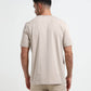 Textured Neck Rib Sand Regular Fit T Shirt