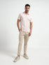 Light Pink Rotary Pigment Printed Men Polo Jersey