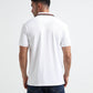Flag Tipped with Sticker Print White Polo Shirt for Men
