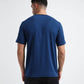 Dark Blue HD Print T Shirt with Flat-Knit Neck Rib