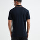 Engyne Supima Cotton Lycra Pique Polo – Signature Flag Tipped with Sticker Print Navy