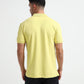 Supima Cotton Lycra  Neon Green Zip Polo Shirt for Men