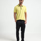 Supima Cotton Lycra  Neon Green Zip Polo Shirt for Men