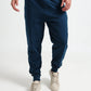 Elastane Loop Back Cut-and-Sew Teal Track Pant