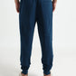 Elastane Loop Back Cut-and-Sew Teal Track Pant