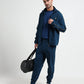 Elastane Loop Back Cut-and-Sew Teal Track Pant