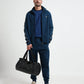 High Neck Contrast Corded Piping Teal Zipper Sweatshirt