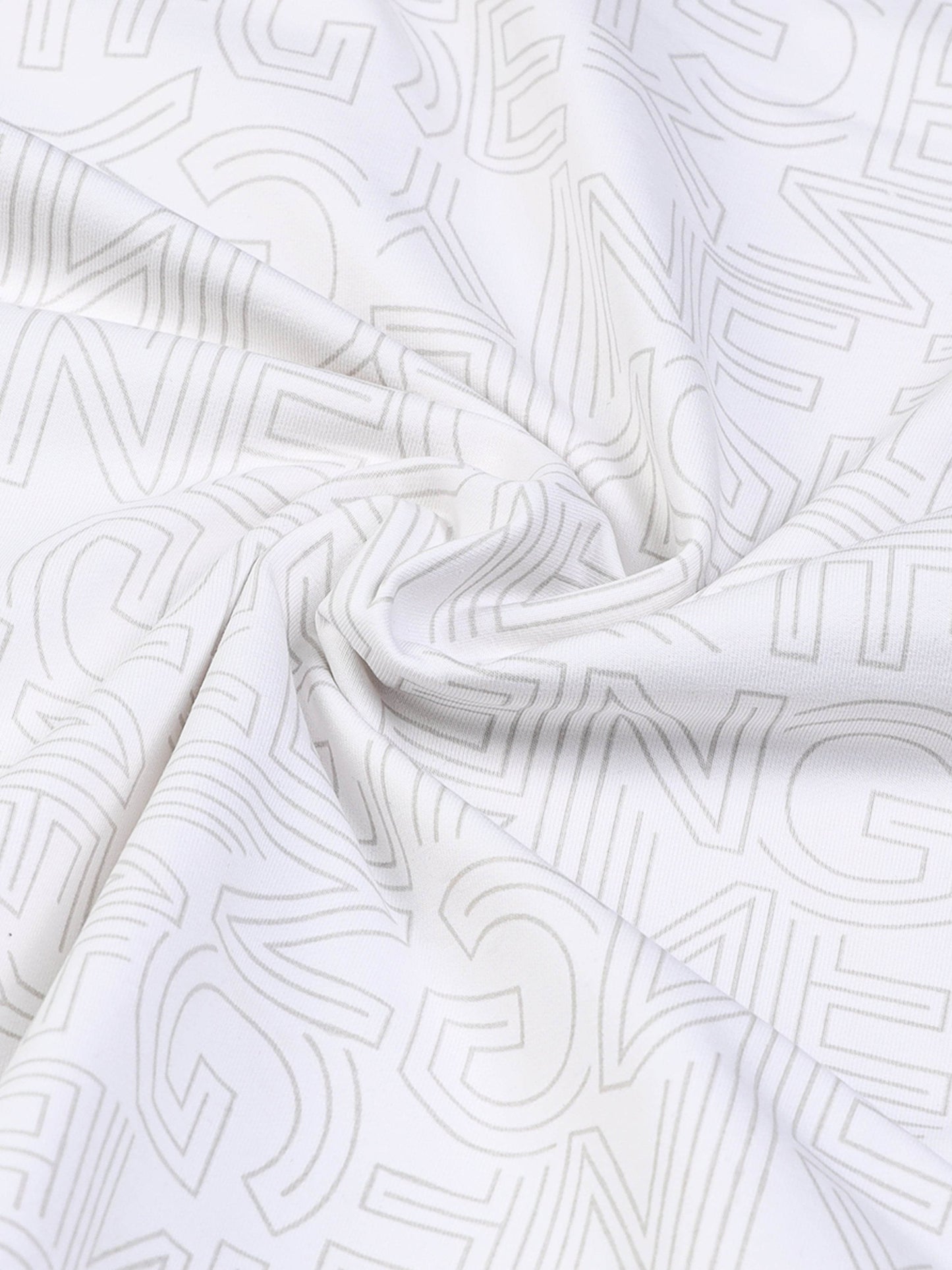 Crew Neck Sweatshirt with All-Over Rotary Print and Side Flag Tape White