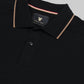 Engyne Supima Cotton Lycra Polo – Tonal Shoulder with Speed Breaker Collar Black