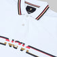 Engyne Supima Cotton Lycra Pique Polo – Signature Flag Tipped with Sticker Print White