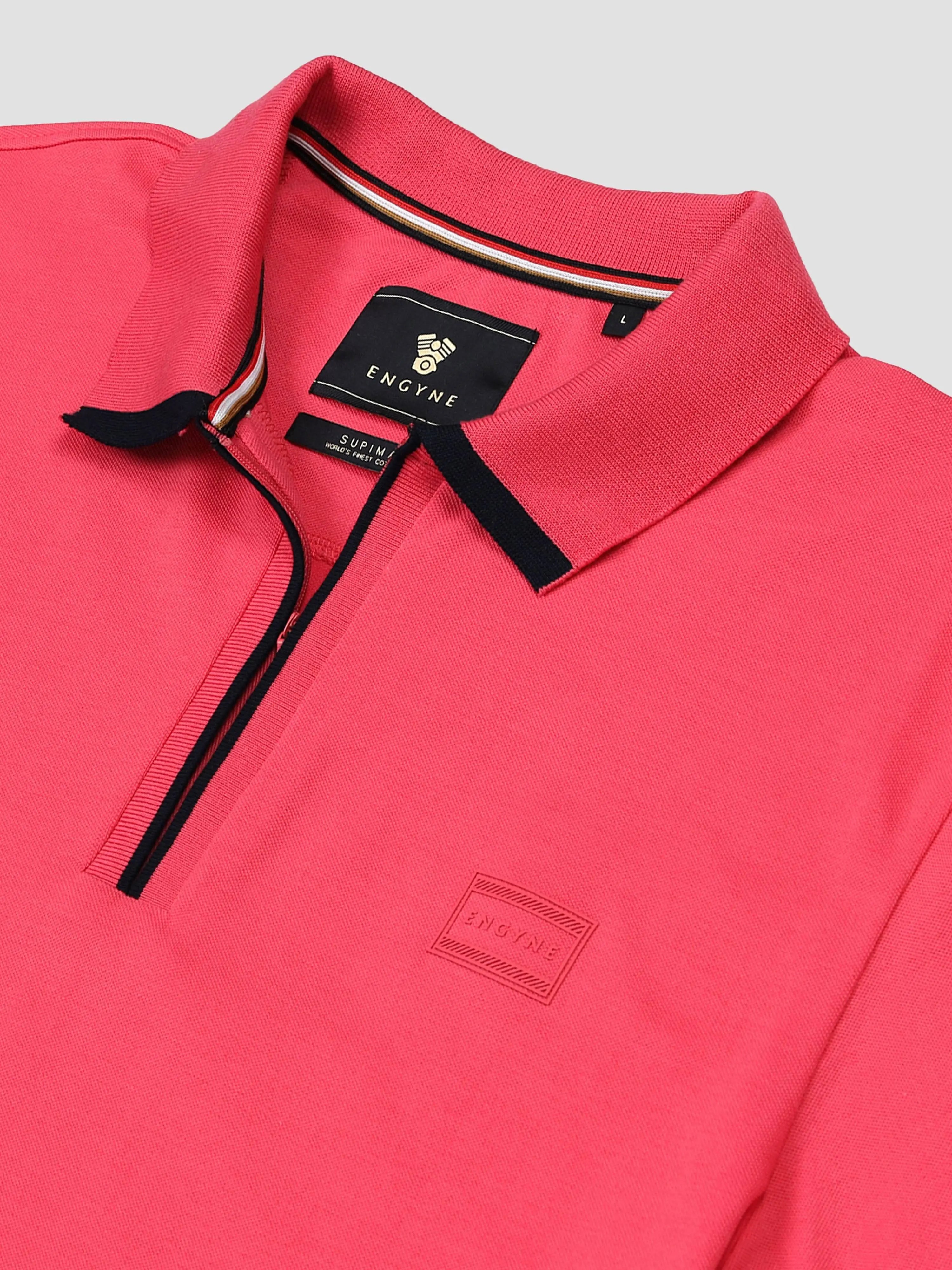 Men's Casual Supima Cotton Lycra Neon Pink Polo Engyne