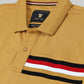 Engyne Signature Flag Cut & Sew Polo with Speed Breaker Detailing in Supima Cotton Lycra Pique Mustard Gold