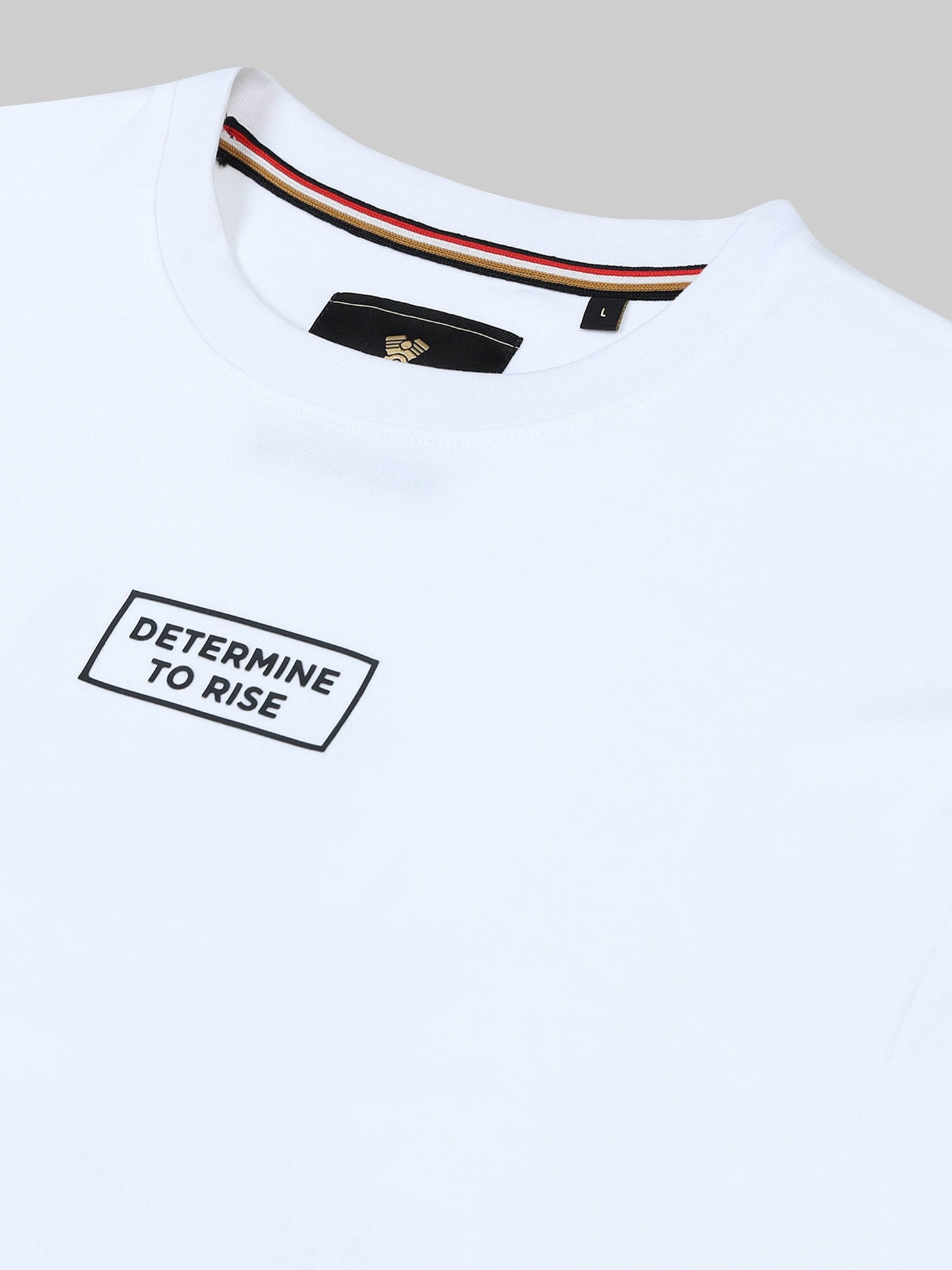 Oversize Determised to Rise Engyne T-Shirt in Supima Cotton Lycra HD print at Front and Pigment Print at Back White