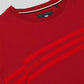 Oversize Flock Stripe Print Dark Red T Shirt For Men