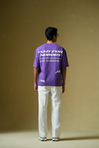 Wait For Nobody Printed Purple Oversized T-Shirt Main Character