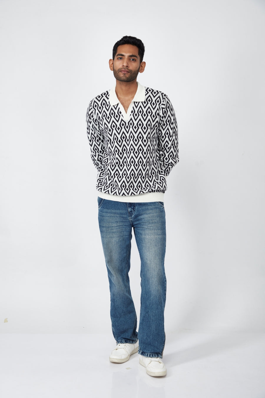 ILLUSION JACQUARD KNIT POLO