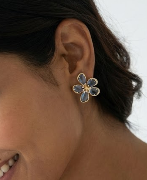 Bloomy Blue Pin Earrings JLT11467 Just Lil Things