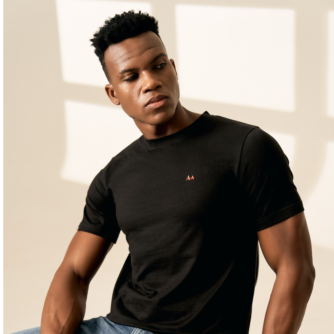 Classic Initial Black Tee