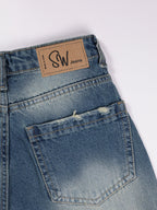 Airy Blue Washed Wide Leg Jeans Stylish Wodrobe