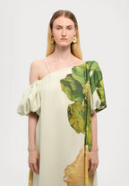 Floral Abstract Print Maxi Gown De Novoo