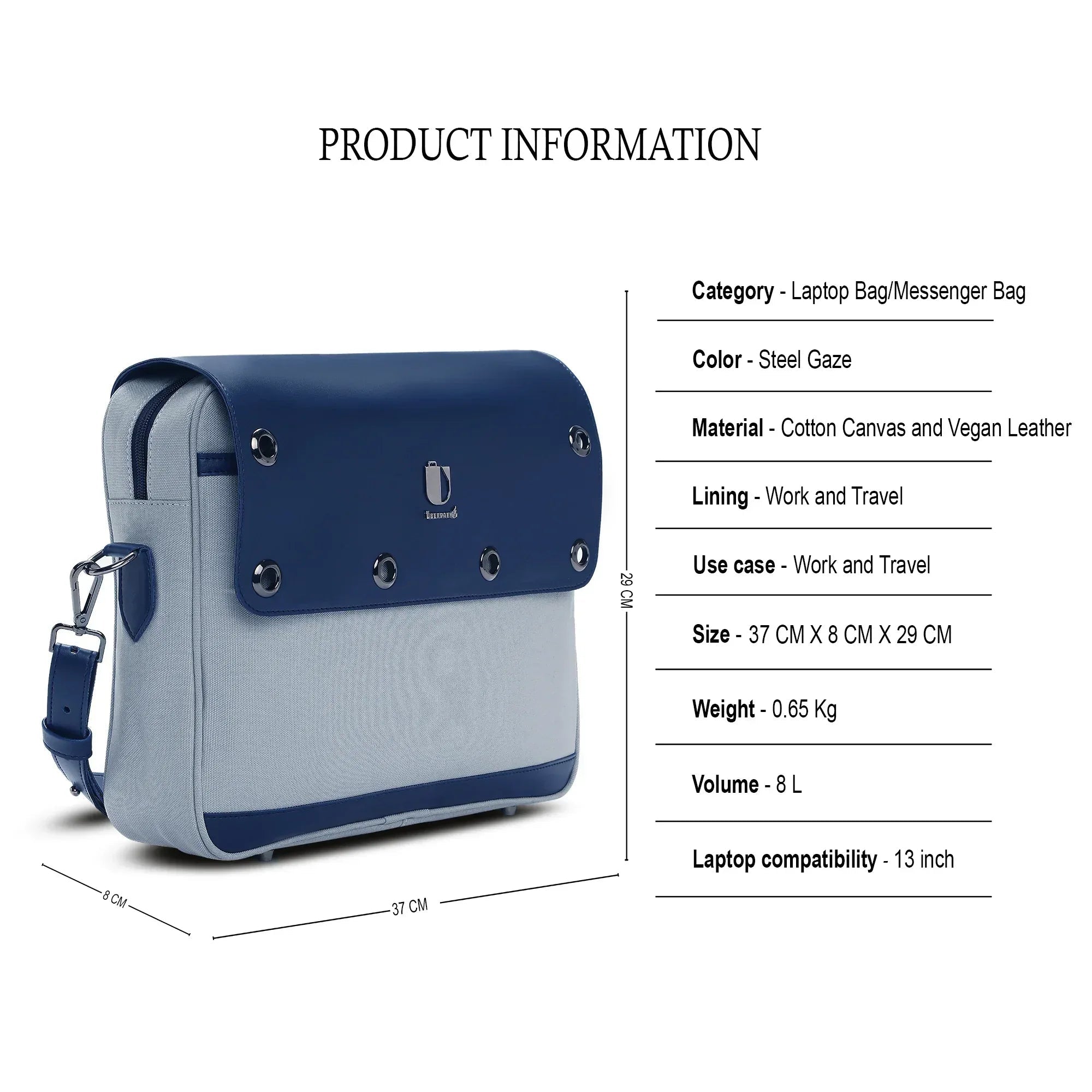 Insight Pack - Steel Gaze | Laptop Bag / Messenger Bag