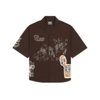 Men's Ancient Dominion Printed Brown Shirt Bear Minimum