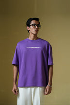 Wait For Nobody Printed Purple Oversized T-Shirt Main Character