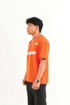 Star Boy Printed Orange Oversized T-Shirt Main Character