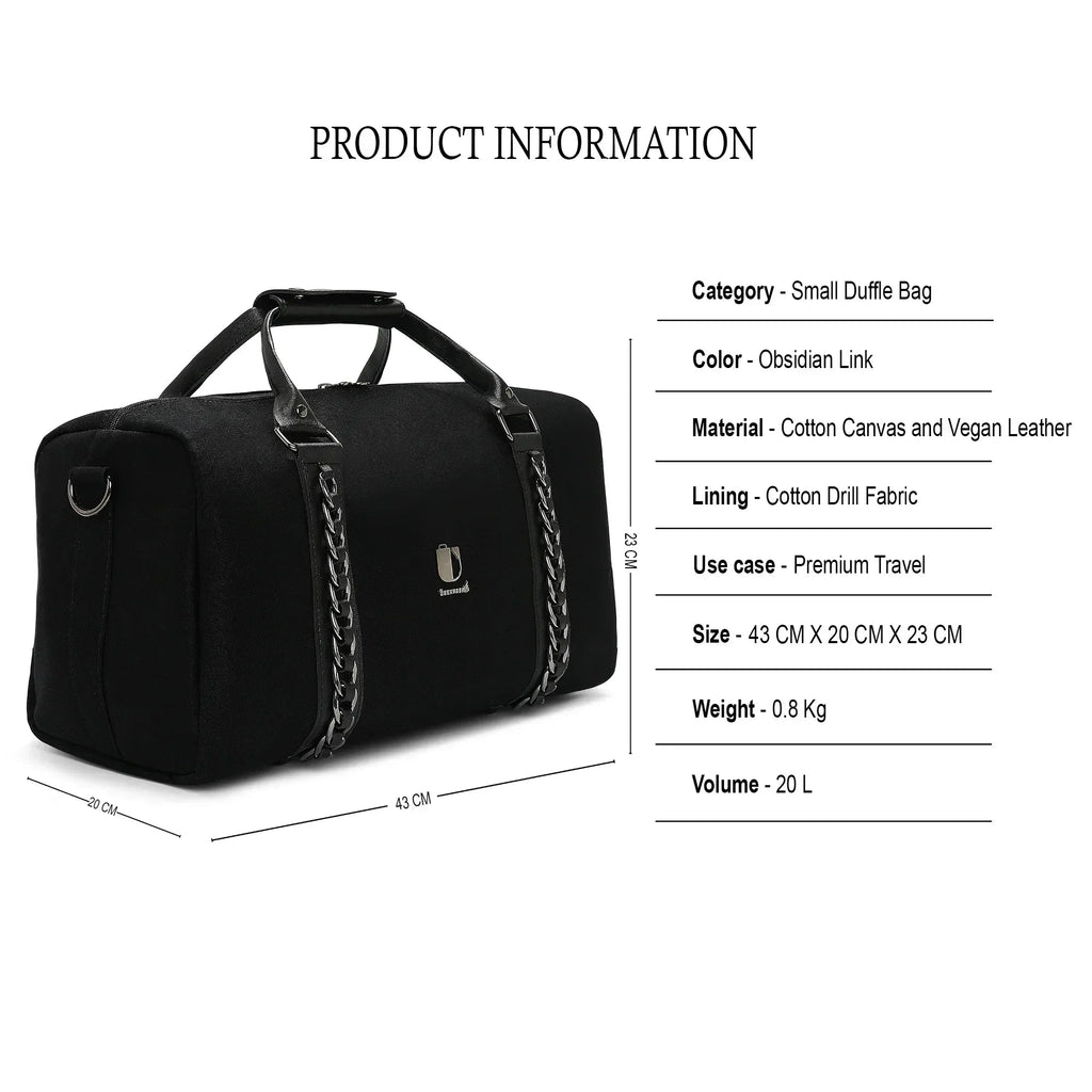 Soul Link - Obsidian Link | Small Duffle Bag / Soft Travel Companion