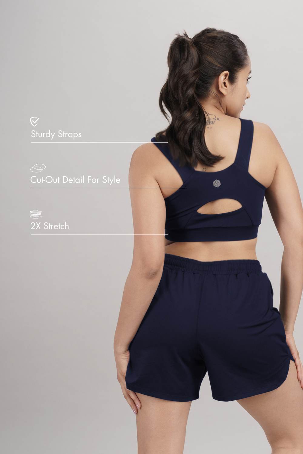U-Neck Active Bra (Midnight Navy)
