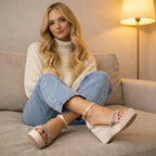 The Leilani Hand Embellished Luxury Wedge Shoe Rettrose