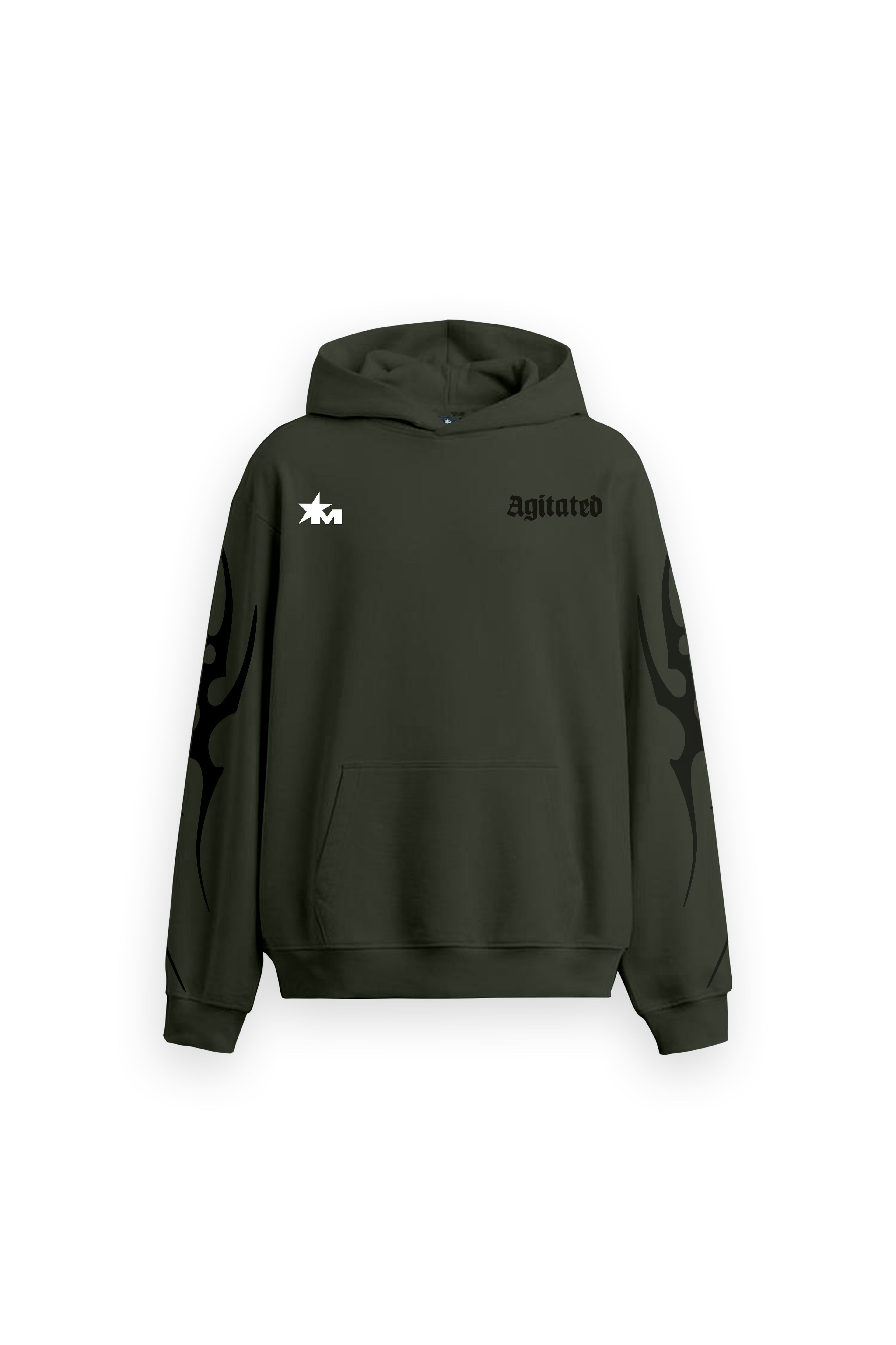 Reckless Printed Oversized Green Hoodie Main Character