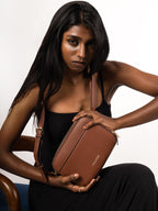 Boxed & Bold Brown Sling Bag Charme