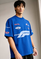 Fast Feel Blue Heavyweight Oversized T-Shirt