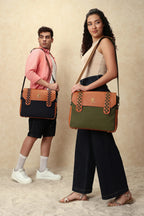 Soul Weave - Olive Green Meadow | Laptop Bag / Messenger Bag