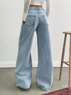 80s Light Blue Washed Super Wide Leg Jeans Stylish Wodrobe