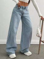 80s Light Blue Washed Super Wide Leg Jeans Stylish Wodrobe