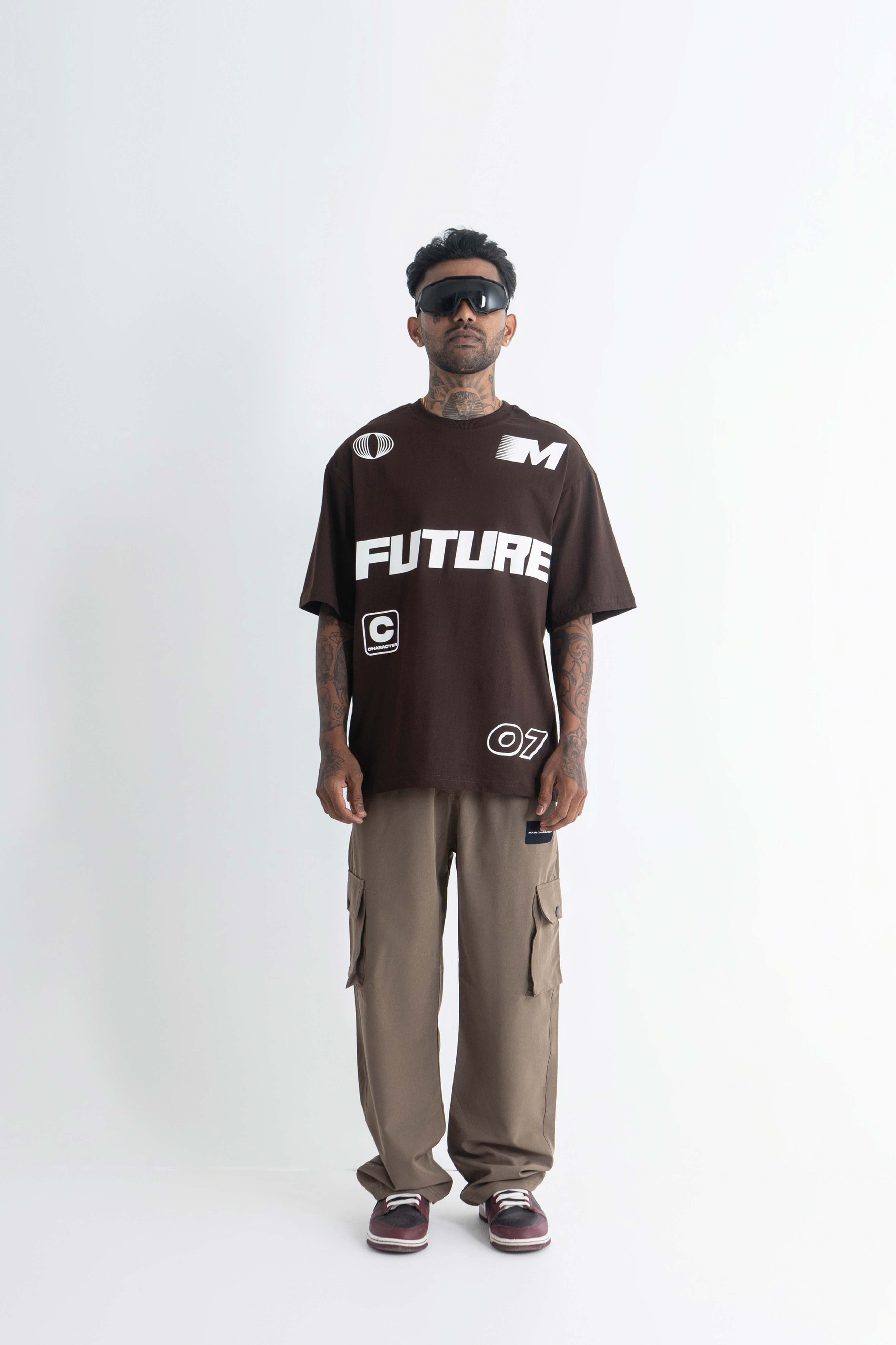 Future Heavyweight Oversized Brown T-Shirt Main Character