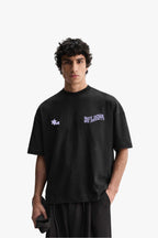 Printed Heavyweight Oversized Black T-Shirt Main Character